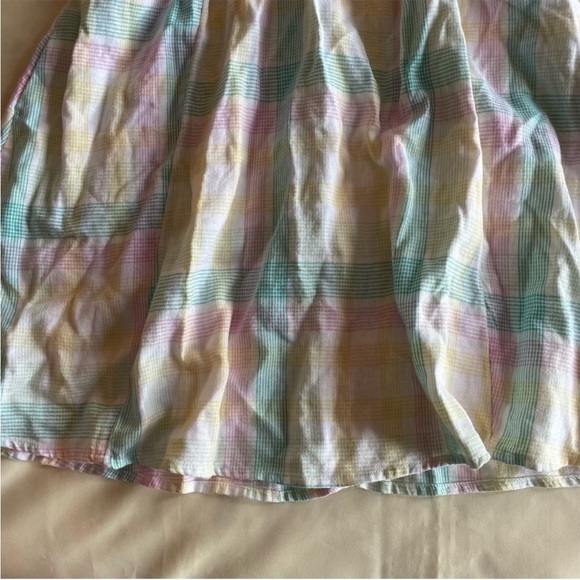 NEW! Old Navy- Yellow Blue Pink Plaid Spaghetti Strap Self Tie Mini Dress NWT - Picture 9 of 11